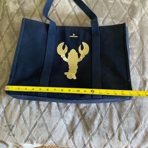 Spartina 449 Navy Tote with Gold Lobster Design